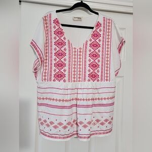 Savanna Jane sz 2X v-neck embroidered shirt
